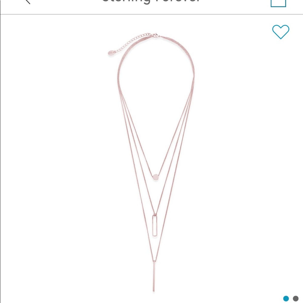 NWT STERLING FOREVER ROSE GOLD LAYERED NECKLACE